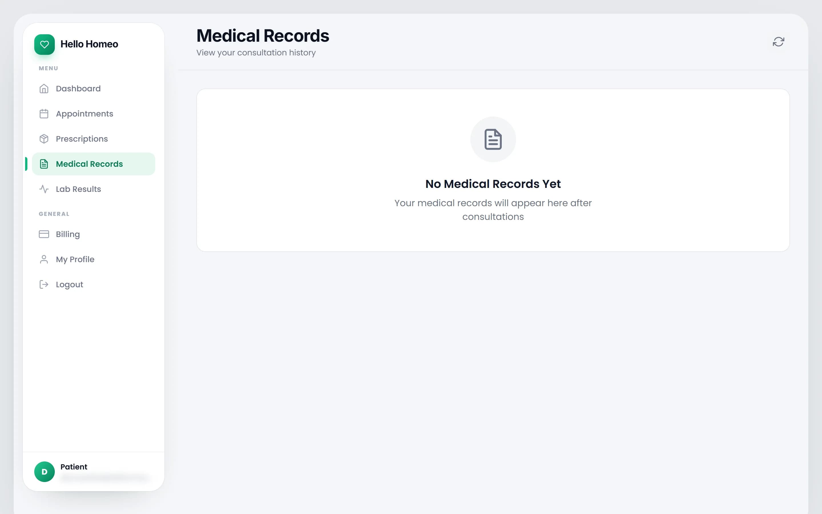 An expanded medical record showing the diagnosis and vital signs tiles
